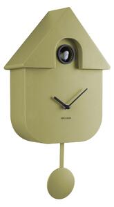 KARLSSON Nástenné hodiny Modern Cuckoo – zelená 40 × 9 × 23 cm