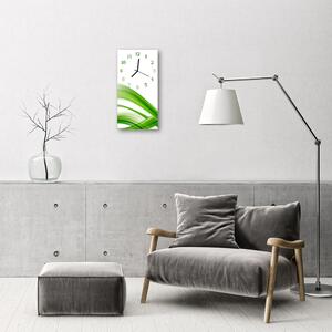 Sklenené hodiny vertikálne Abstrakcie zelená grafika 30x60 cm