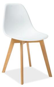 Najlacnejsinabytok MORIS plastová stolička, buk/biela