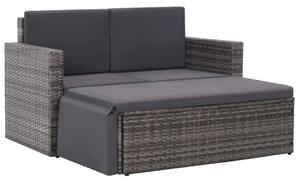 Maison Exclusive – 2-dielna záhradná súprava s vankúšmi, poly ratan, sivá