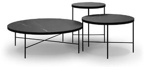 Čierny Konferenčný stolík Orsay / set 3 ks 43 × 43 × 50,60 × 60 × 40,90 × 90 × 30 cm INTÉRIEURS 86