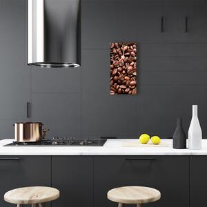 Sklenené hodiny vertikálne Kuchyňa káva hnedé zrno 30x60 cm