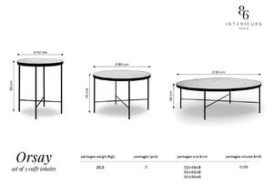 INTÉRIEURS 86 Konferenčný stolík Orsay / set 3 ks 43 × 43 × 50, 60 × 60 × 40, 90 × 90 × 30 cm
