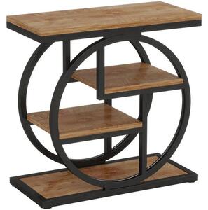 4-poschodový odkladací stolík HOGA-RY0109, 29,8 x 61,9 x 61,9 cm, čierno-hnedý