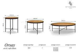Béžový Konferenčný stolík Orsay / set 3 ks 43 × 43 × 50,60 × 60 × 40,90 × 90 × 30 cm INTÉRIEURS 86