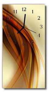 Sklenené hodiny vertikálne Umelecký grafický vzor béžový 30x60 cm