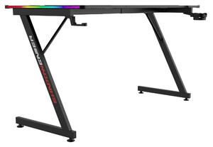 TZB Herný stôl SHADOW GAMER 2.0 140 cm LED RGB čierny