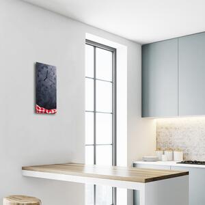 Sklenené hodiny vertikálne Mramorový šedý stôl 30x60 cm