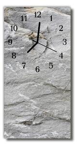 Sklenené hodiny vertikálne Prírodný kameň boulder sivý 30x60 cm