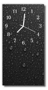 Sklenené hodiny vertikálne Príroda čierne kvapky 30x60 cm