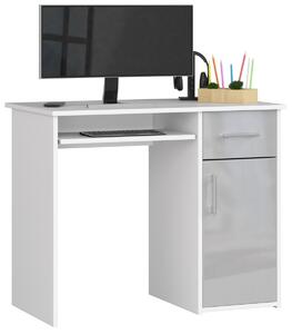 Ak furniture Volně stojící psací stůl Pin 90 cm bílý/šedý