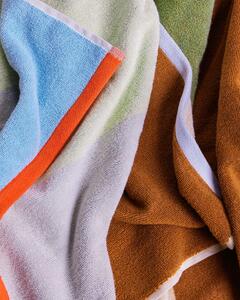 Bavlnený uterák Block Brown/Multicolour 50 x 100 cm