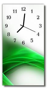 Sklenené hodiny vertikálne Moderné zelené umenie 30x60 cm