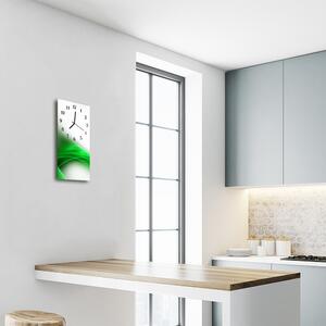 Sklenené hodiny vertikálne Moderné zelené umenie 30x60 cm