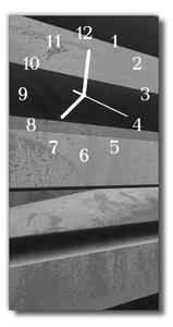 Sklenené hodiny vertikálne Umenie šedého pásu 30x60 cm