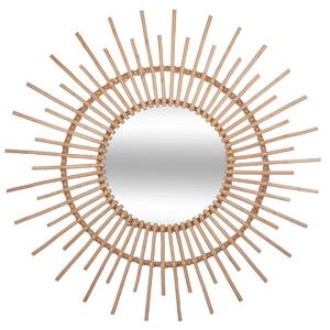 DekorStyle Prútené nástenné zrkadlo Slnko 76 cm