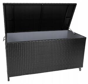 Malatec 11963 Záhradný úložný box polyratan 118 x 54 x 59 cm čierny