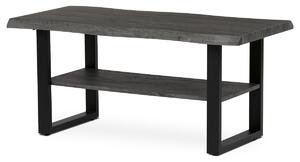 Autronic - Stůl konferenční, 120x60x55 cm, MDF deska, dekor šedý dub, kov, police, černý lak - CT-F4212 GREY AKCE NOVINKA