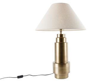 Stolná lampa bronzová s tienidlom z látky béžová 55 cm - Bruut