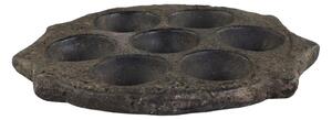 Čierny antik svietnik na malé sviečky Grimaud Unit - Ø 25*2,5 cm - Chic Antique