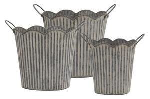 Dekoračný plechový antik kvetináč French Chic - 37*33*38 cm - Chic Antique