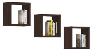 Ak furniture Sada políc Kika 25x25 cm wenge