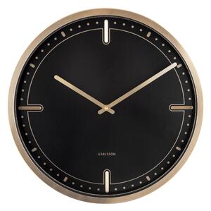 KARLSSON Nástenné hodiny Dots & Batons – čierna ∅ 42 cm × 4,3 cm
