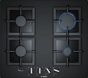 Bosch Serie 6 plynová varná doska 60 cm tvrdené sklo, čierna PPP6A6B20