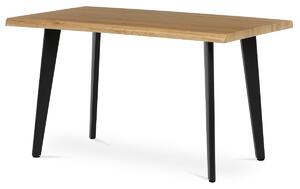 Autronic - Stůl jídelní, 130x80x75 cm, MDF deska, dekor divoký dub, kov, černý lak - HT-F4413 OAK AKCE NOVINKA