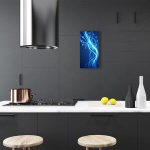 Sklenené hodiny vertikálne Umelecké abstrakcie modrej čiary 30x60 cm