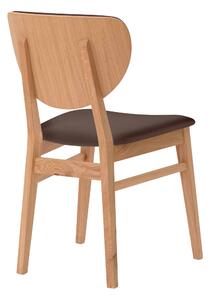 Drevená stolička Barcelona hnedá koženka
