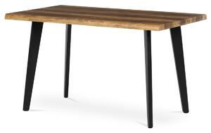 Autronic - Stůl jídelní, 130x80x75 cm, MDF deska, dekor staré dřevo, kov, černý lak - HT-F4413 OLW AKCE