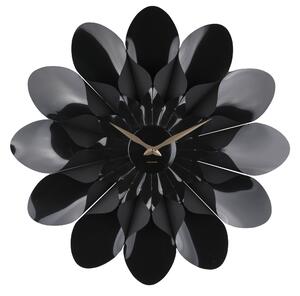 KARLSSON Nástenné hodiny Flower – čierna ∅ 60 cm × 5 cm