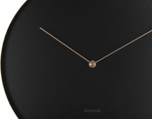KARLSSON Nástenné hodiny Hook – čierna ∅ 34 × 4 cm