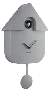 KARLSSON Nástenné hodiny Modern Cuckoo – šedá 40 × 9 × 23 cm