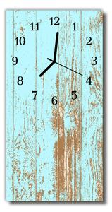 Sklenené hodiny vertikálne Modré drevo 30x60 cm