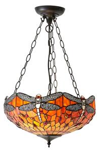 Endon 64076 - Luster na reťazi Tiffany DRAGONFLY 3xE27/60W/230V priemer 41 cm