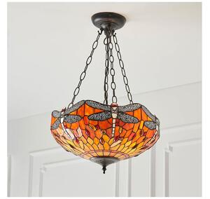 Endon 64076 - Luster na reťazi Tiffany DRAGONFLY 3xE27/60W/230V priemer 41 cm