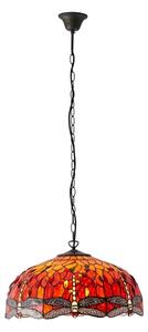 Endon 64082 - Luster na reťazi Tiffany DRAGONFLY 3xE27/60W/230V priemer 50 cm
