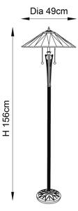Endon 64041 - Stojacia lampa Tiffany DARK STAR 2xE27/60W/230V priemer 49 cm
