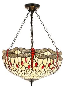 Endon 112251 - Závesný luster na reťazi Tiffany DRAGONFLY 3xE27/60W/230V priemer 50 cm