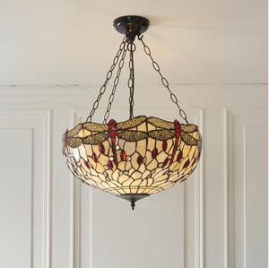 Endon 112251 - Závesný luster na reťazi Tiffany DRAGONFLY 3xE27/60W/230V priemer 50 cm