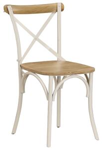 Jedálenské stoličky s krížovým operadlom 6 ks biele mangovníkové drevo