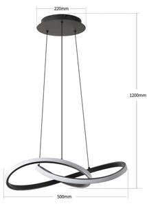 Brilagi - Stmievateľný LED luster na lanku INFINITY LED/55W/230V 50x50 cm čierny + DO