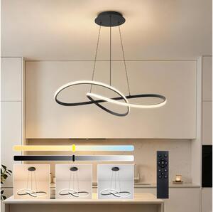 Brilagi - LED stmievateľný luster na lanku INFINITY LED/80W/230V 80x80 cm čierny + diaľkové ovládanie