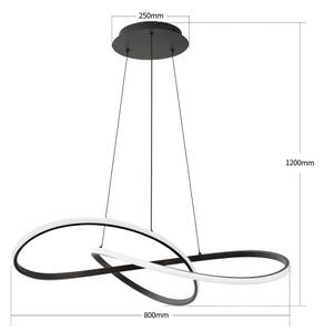 Brilagi - LED stmievateľný luster na lanku INFINITY LED/80W/230V 80x80 cm čierny + diaľkové ovládanie