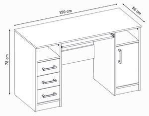Písací stôl Cali N11 - dub sonoma / biela
