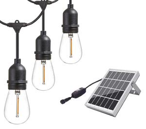 Bezdoteku LEDSolar 10 solárne reťaz s žiarovkami, 10x E27 LED žiarovky, IPRO, 6W, teplá farba