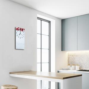 Sklenené hodiny vertikálne Farebná kuchynská mriežka 30x60 cm