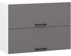 Ak furniture Závěsná kuchyňská skříňka OLIVIE 80x58 cm 02 matná bílá/matná grafitově šedá